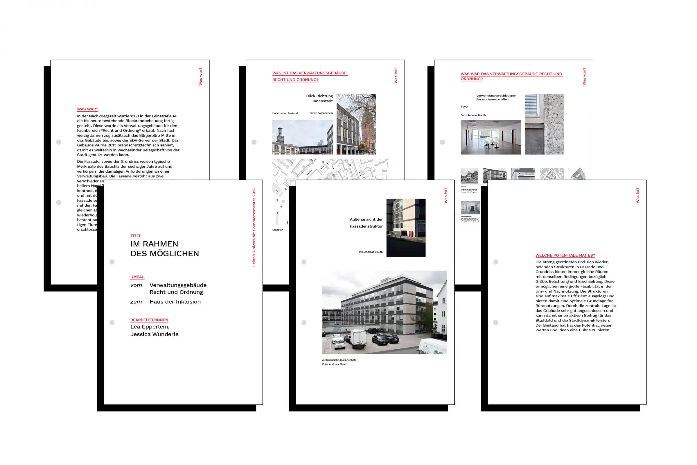 Einblick in eine Mappe zu einem Studierendenprojekt