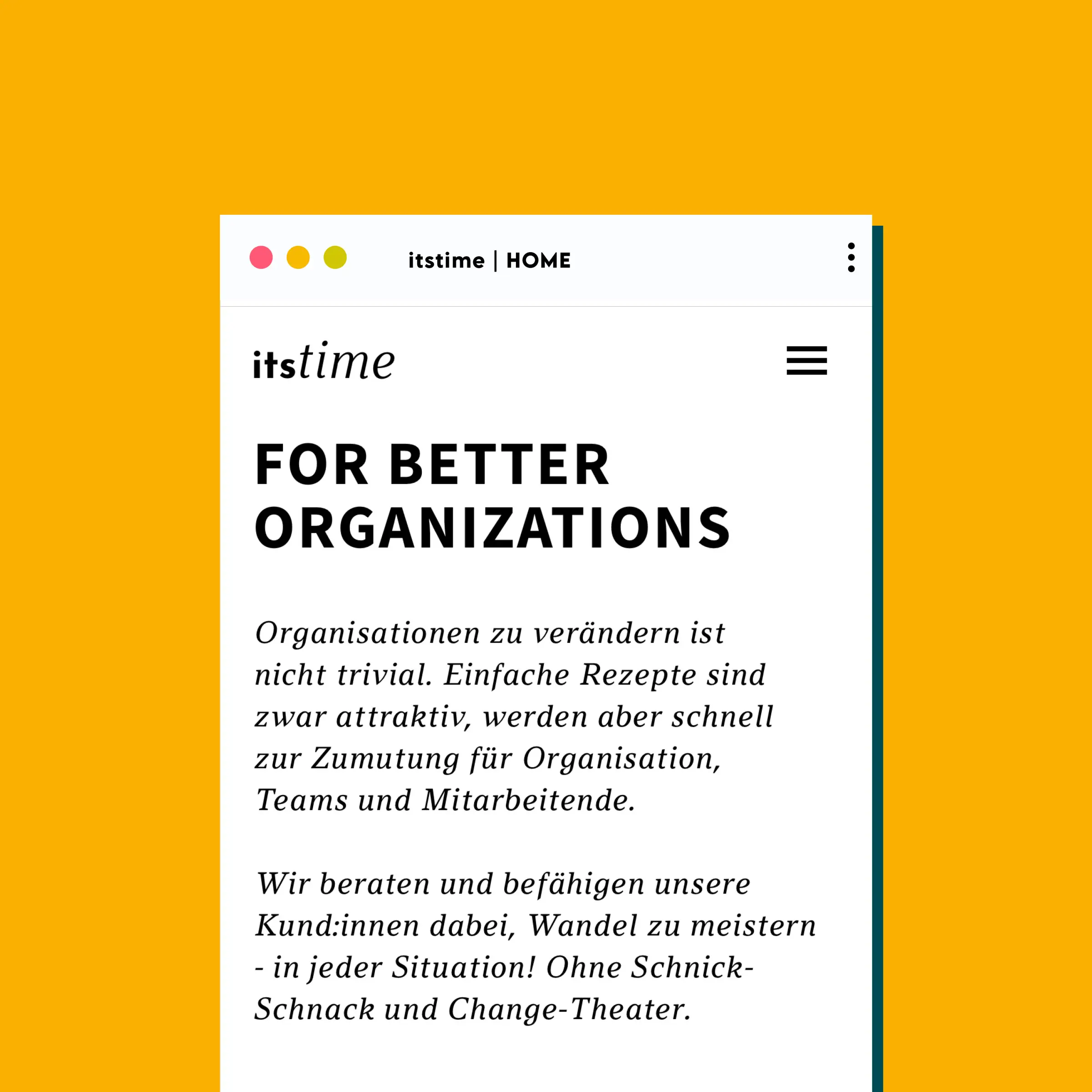 Screenshot von der itstime Seite im Handyformat.